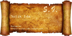 Sulik Ida névjegykártya